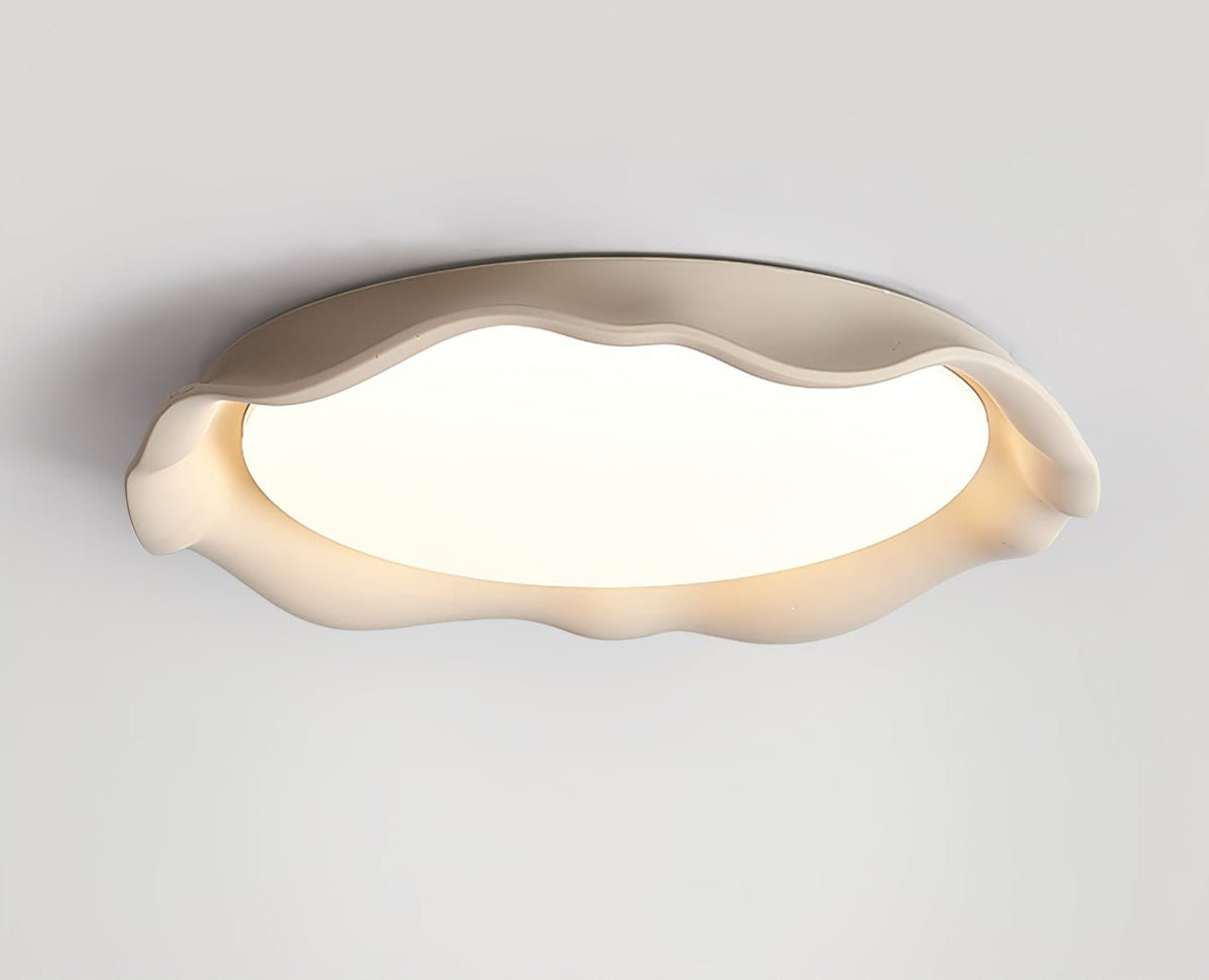 Aera Textured Microcement LED Ceiling Light in Gray, Beige, or White