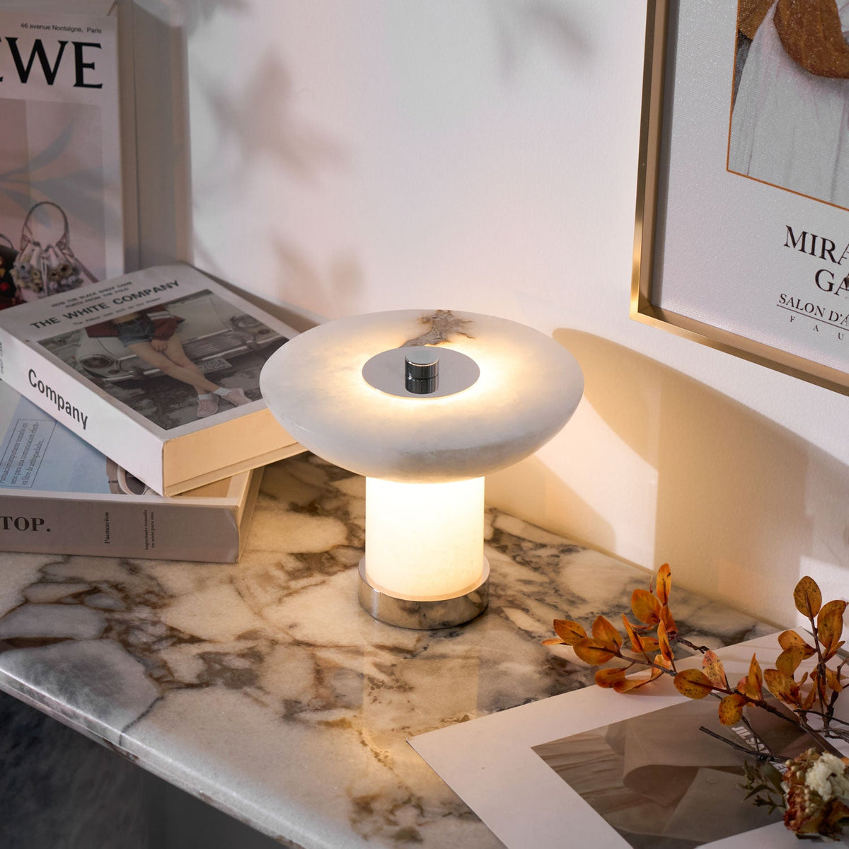 Aeralith Rechargeable Alabaster Table Lamp – Portable LED Accent Light