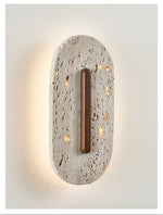 Aerin Travertine Wall Sconce with Integrated LED