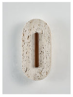 Aerin Travertine Wall Sconce with Integrated LED
