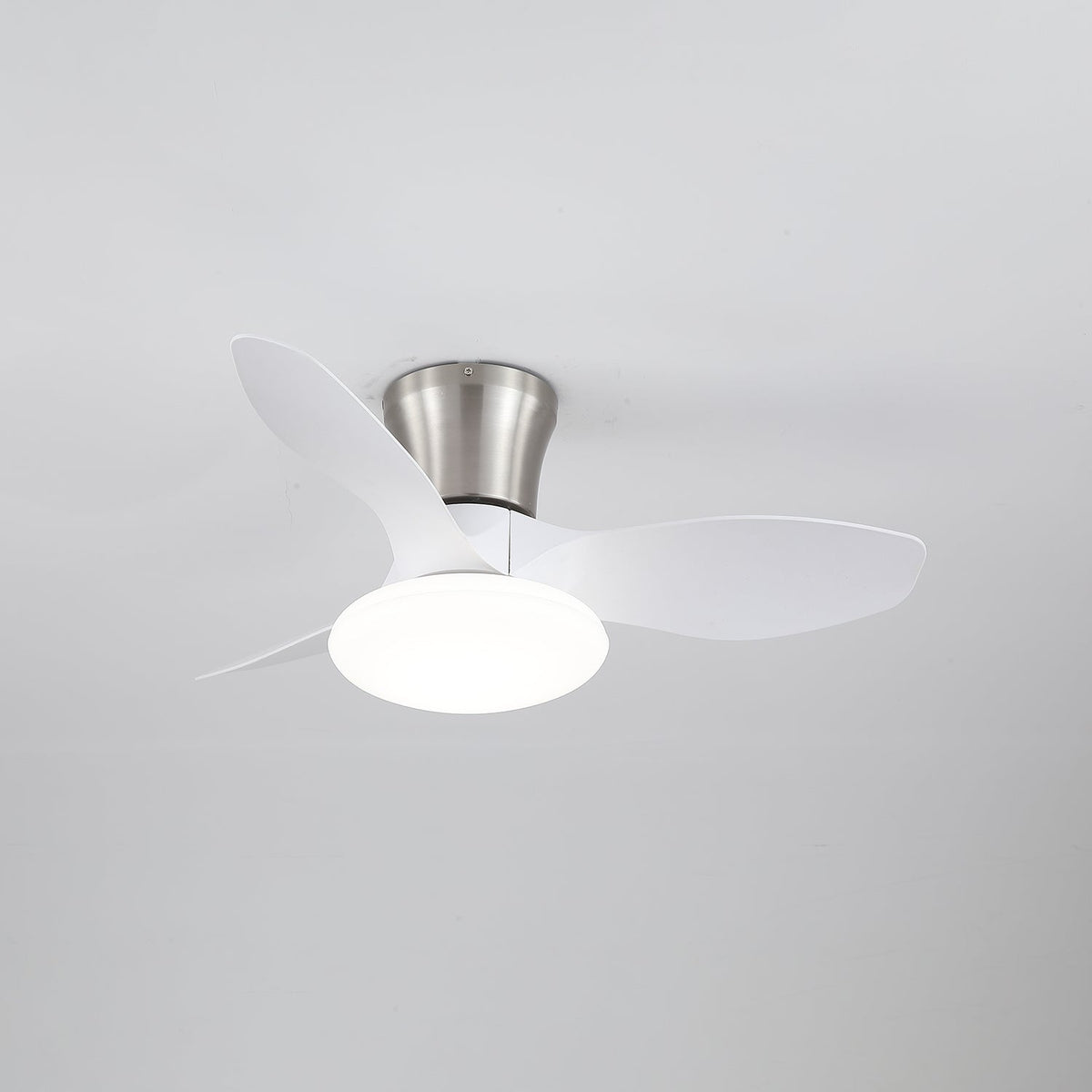 Aeris Curve Ceiling Fan with Integrated LED Light in Walnut Finish