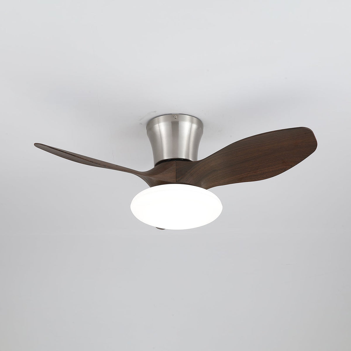 Aeris Curve Ceiling Fan with Integrated LED Light in Walnut Finish