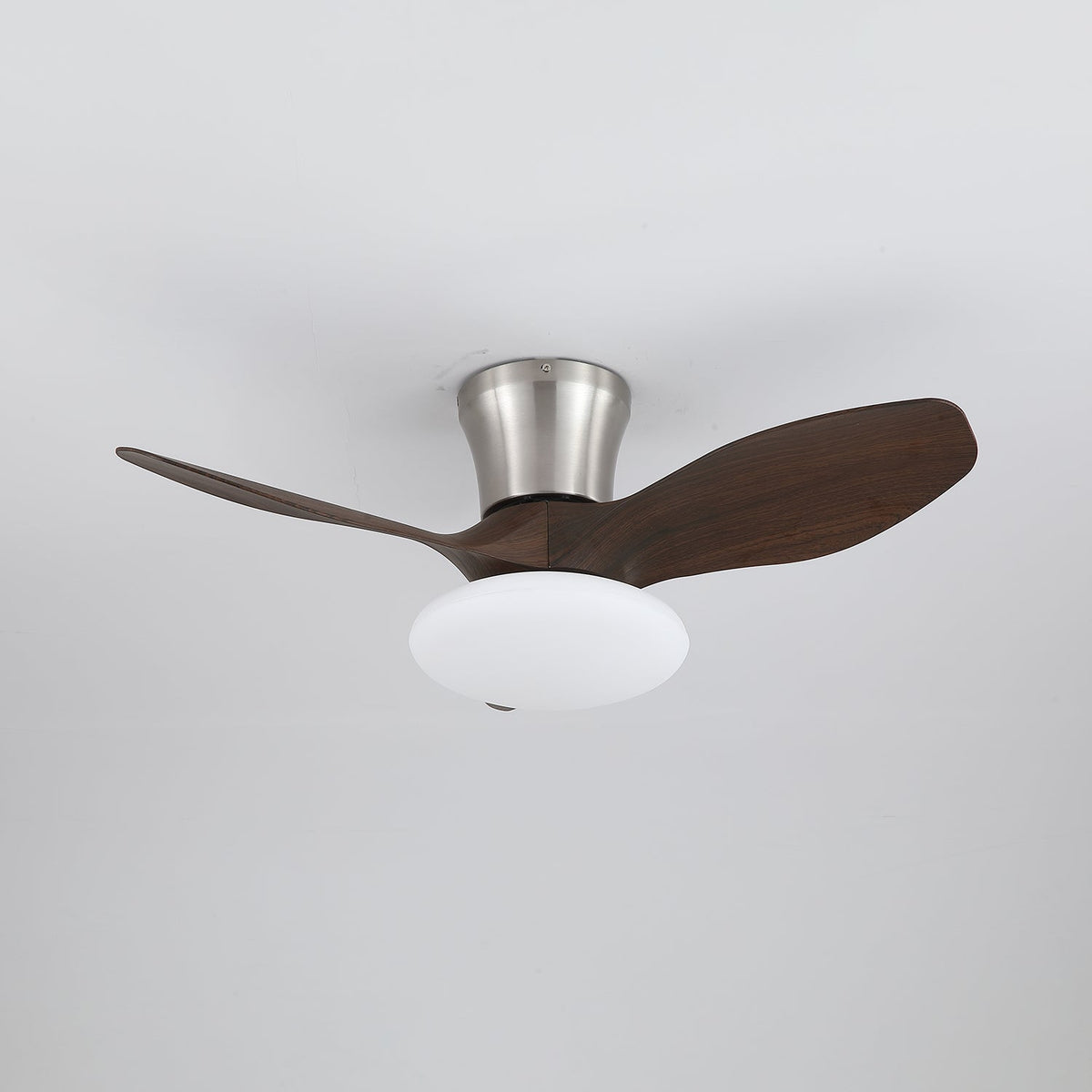 Aeris Curve Ceiling Fan with Integrated LED Light in Walnut Finish