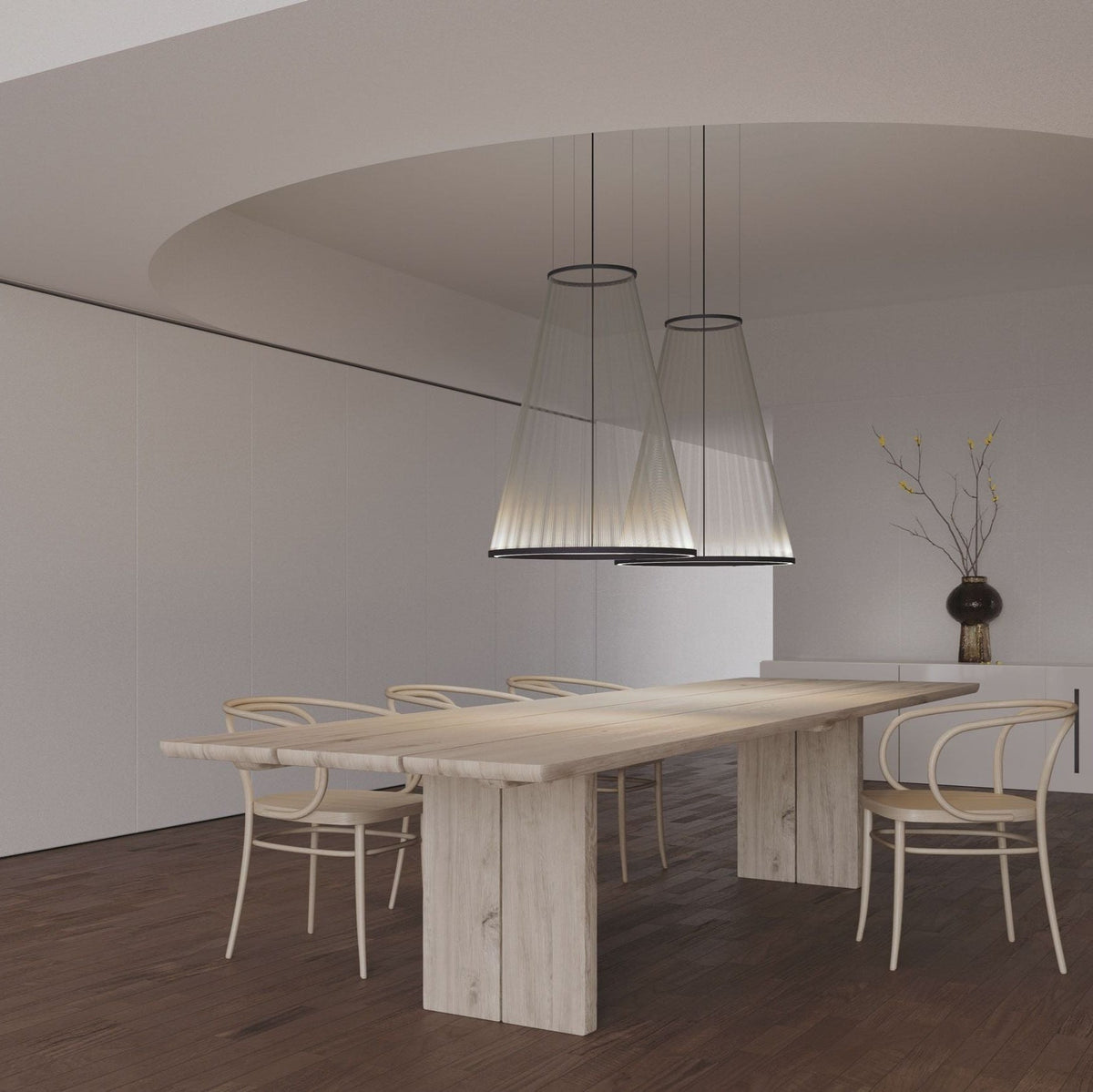 Aeris Mesh Pendant Light – Modern Conical LED Hanging Lamp for Dining & Living Spaces