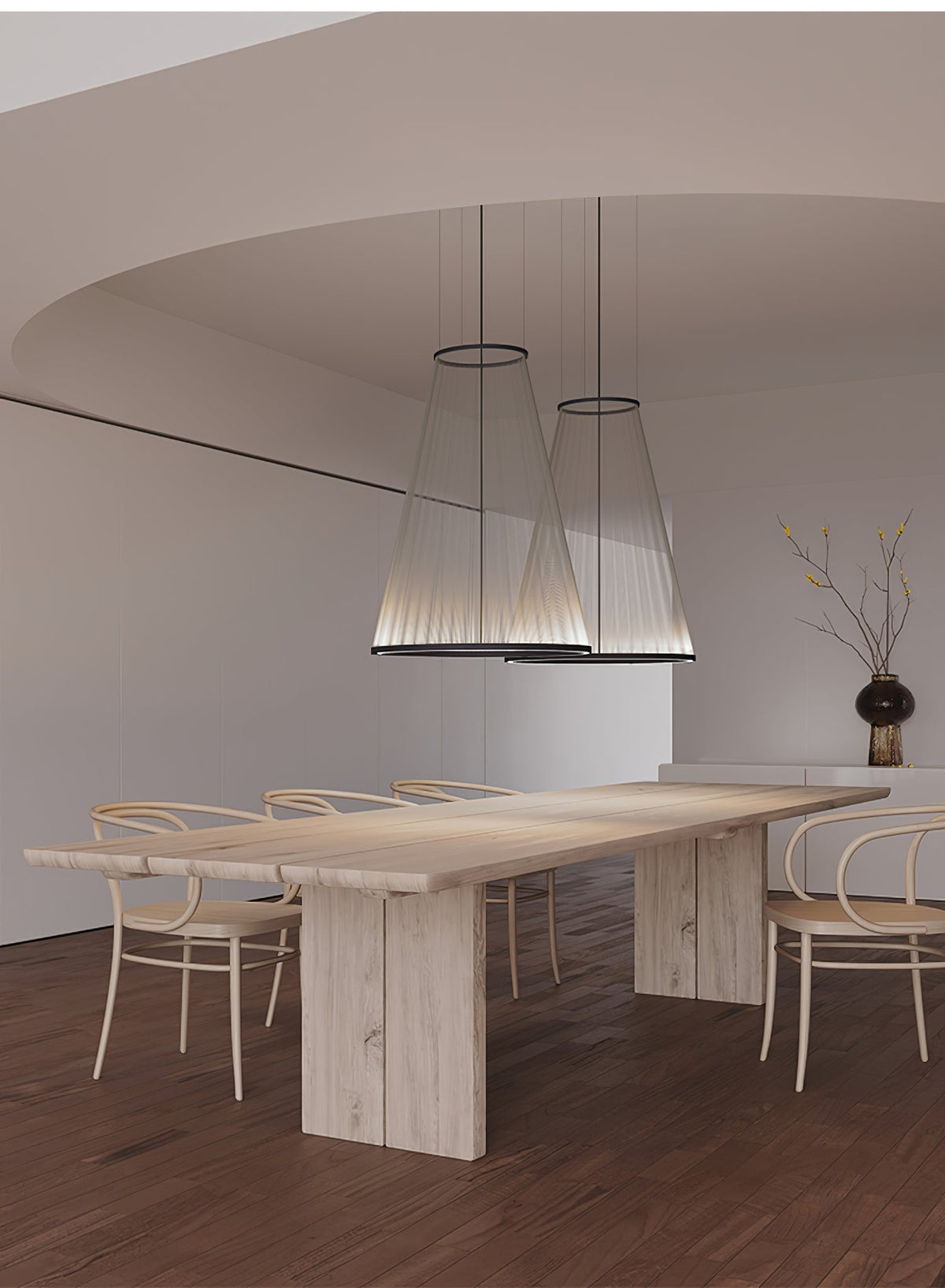 Aeris Mesh Pendant Light – Modern Conical LED Hanging Lamp for Dining & Living Spaces