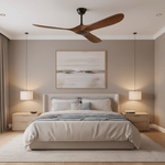 Aero Breeze Ceiling Fan — Sculpted Wood Blades & Whisper-Quiet DC Motor
