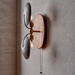 Aero Fan Wall Sconce – Hand-Forged Metal & Walnut Wall Light