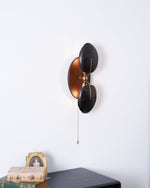 Aero Fan Wall Sconce – Hand-Forged Metal & Walnut Wall Light