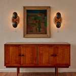 Aero Fan Wall Sconce – Hand-Forged Metal & Walnut Wall Light