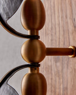 Aero Fan Wall Sconce – Hand-Forged Metal & Walnut Wall Light
