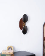 Aero Fan Wall Sconce – Hand-Forged Metal & Walnut Wall Light