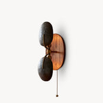 Aero Fan Wall Sconce – Hand-Forged Metal & Walnut Wall Light