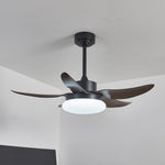 Aero Palm Ceiling Fan Light with LED Dome and Walnut Blades
