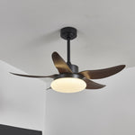 Aero Palm Ceiling Fan Light with LED Dome and Walnut Blades