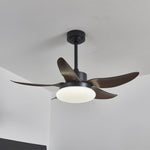 Aero Palm Ceiling Fan Light with LED Dome and Walnut Blades