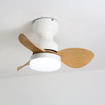 Aeroleaf Flush Mount Ceiling Fan Light with LED and Wood Blades