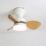 Aeroleaf Flush Mount Ceiling Fan Light with LED and Wood Blades