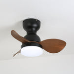Aeroleaf Flush Mount Ceiling Fan Light with LED and Wood Blades
