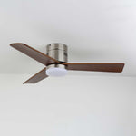 AeroLuxe Modern Ceiling Fan with LED Light, Walnut & Nickel