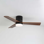AeroLuxe Modern Ceiling Fan with LED Light, Walnut & Nickel