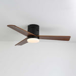 AeroLuxe Modern Ceiling Fan with LED Light, Walnut & Nickel