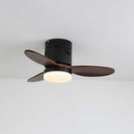 AeroLuxe Modern Ceiling Fan with LED Light, Walnut & Nickel