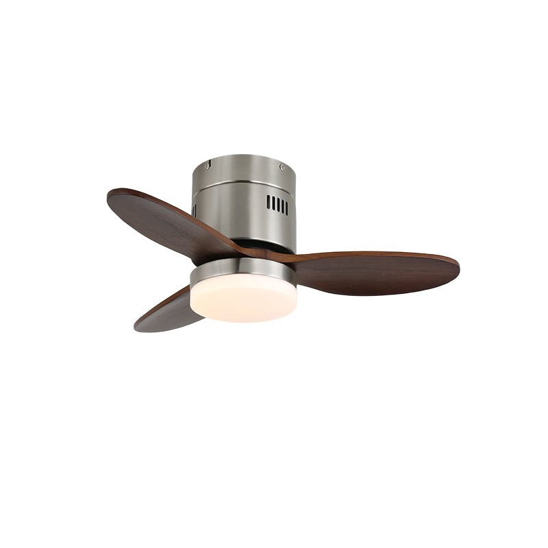 AeroLuxe Modern Ceiling Fan with LED Light, Walnut & Nickel