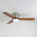 AeroLuxe Modern Ceiling Fan with LED Light, Walnut & Nickel