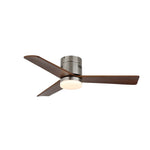AeroLuxe Modern Ceiling Fan with LED Light, Walnut & Nickel