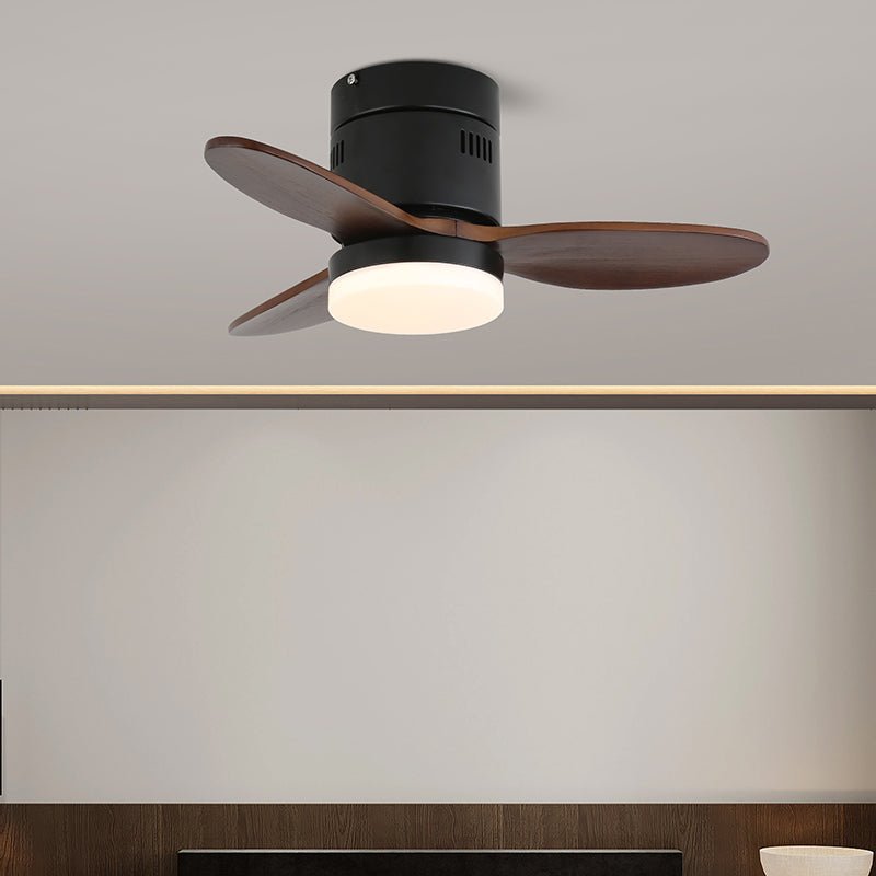 AeroLuxe Modern Ceiling Fan with LED Light, Walnut & Nickel