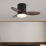 AeroLuxe Modern Ceiling Fan with LED Light, Walnut & Nickel