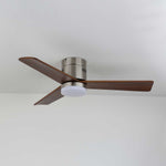 AeroLuxe Modern Ceiling Fan with LED Light, Walnut & Nickel