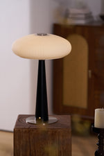 Aeruno Fluted Glass LED Table Lamp with Touch Dimming, Modern Sculptural Design