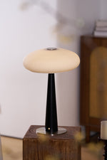 Aeruno Fluted Glass LED Table Lamp with Touch Dimming, Modern Sculptural Design