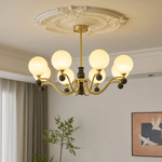 Aether Sphere Chandelier — Brass and Glass Modern Pendant Light