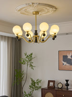 Aether Sphere Chandelier — Brass and Glass Modern Pendant Light