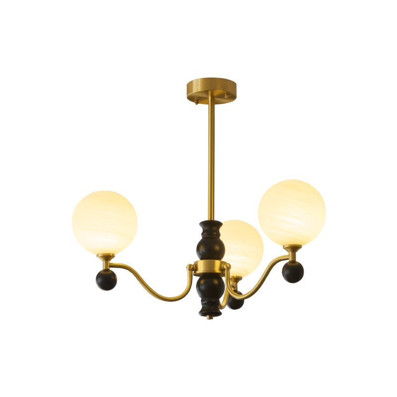 Aether Sphere Chandelier — Brass and Glass Modern Pendant Light