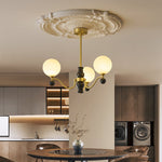 Aether Sphere Chandelier — Brass and Glass Modern Pendant Light