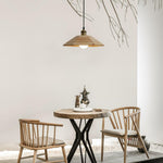 Umbrella Wooden Pendant Light – Modern Natural Wood & Gold Ceiling Lamp