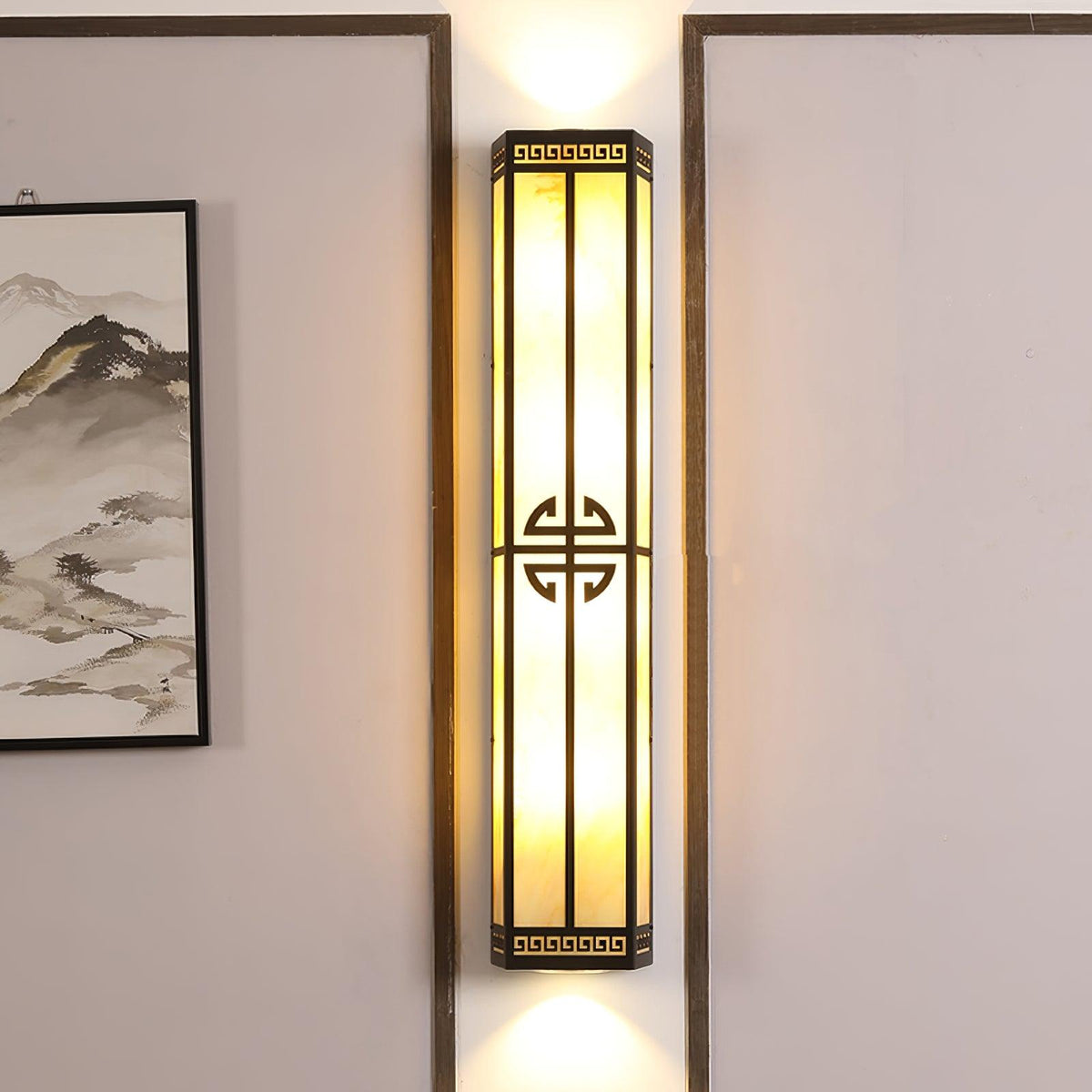 After Hours Outdoor Wall Light in Alabaster and Metal