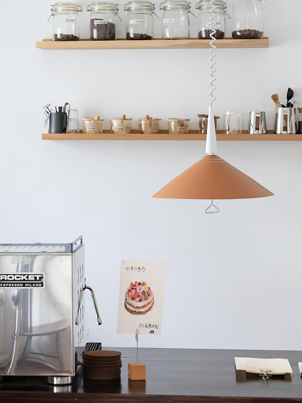Agnes Retro Pendant Light with Retractable Cable, Mid-Century Modern Kitchen Island Lamp