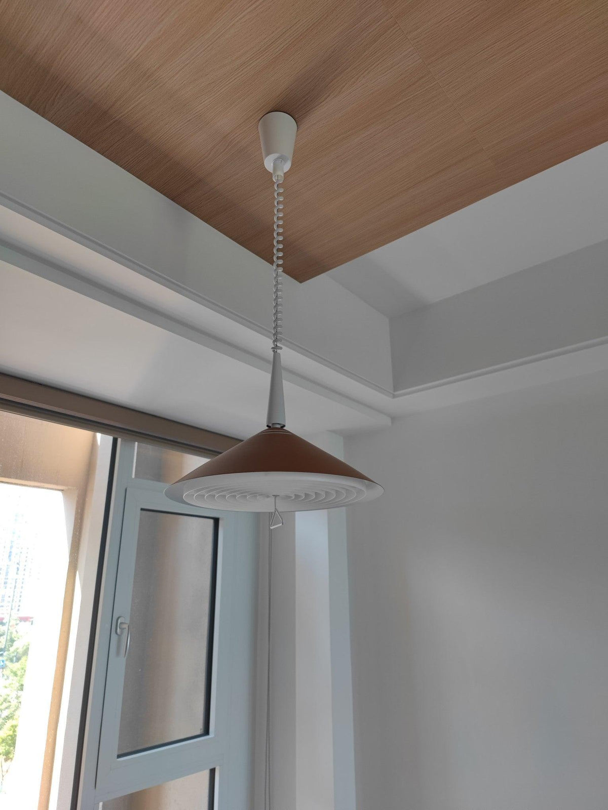Agnes Retro Pendant Light with Retractable Cable, Mid-Century Modern Kitchen Island Lamp