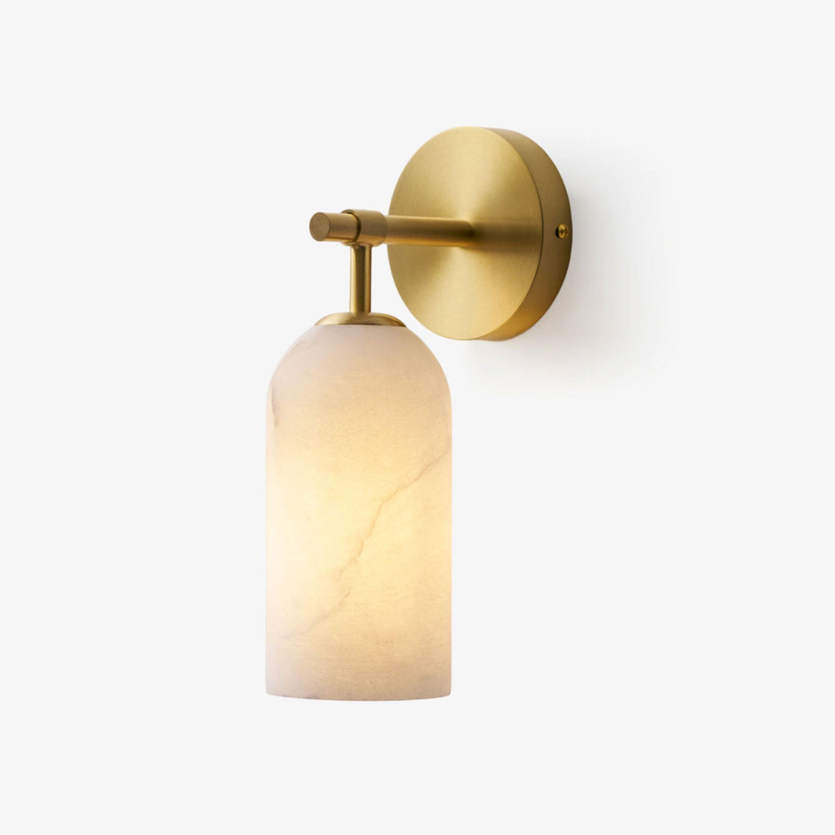 Pillar Alabaster Wall Sconce – Natural Stone, Brushed Gold Accent