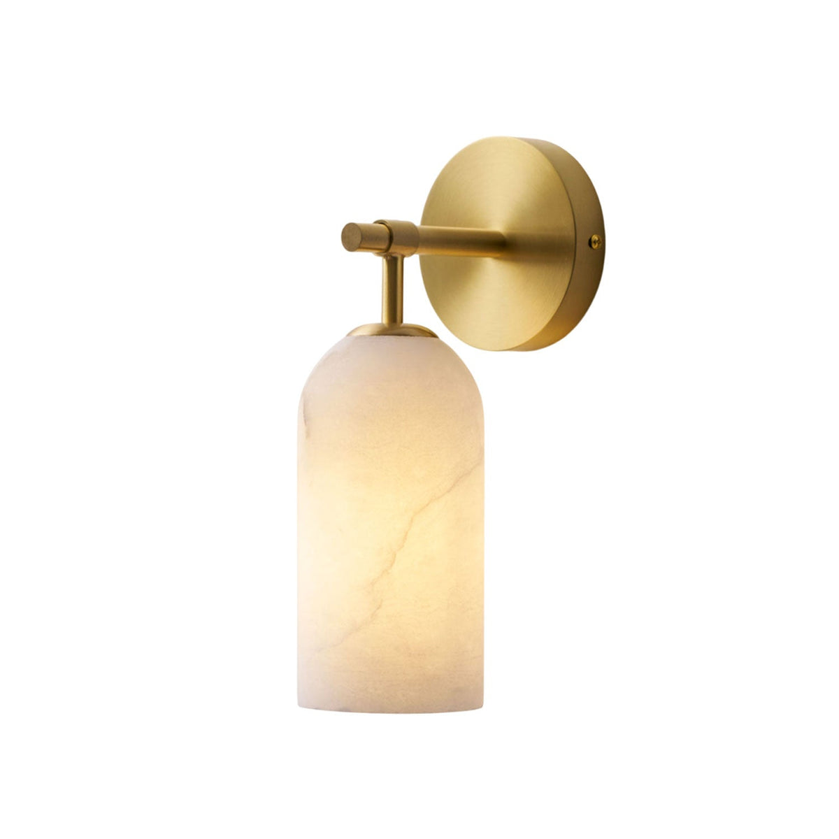 Pillar Alabaster Wall Sconce – Natural Stone, Brushed Gold Accent