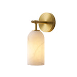 Pillar Alabaster Wall Sconce – Natural Stone, Brushed Gold Accent