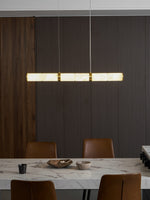 Alabaster Beam Linear Pendant Light in Brass for Modern Interiors