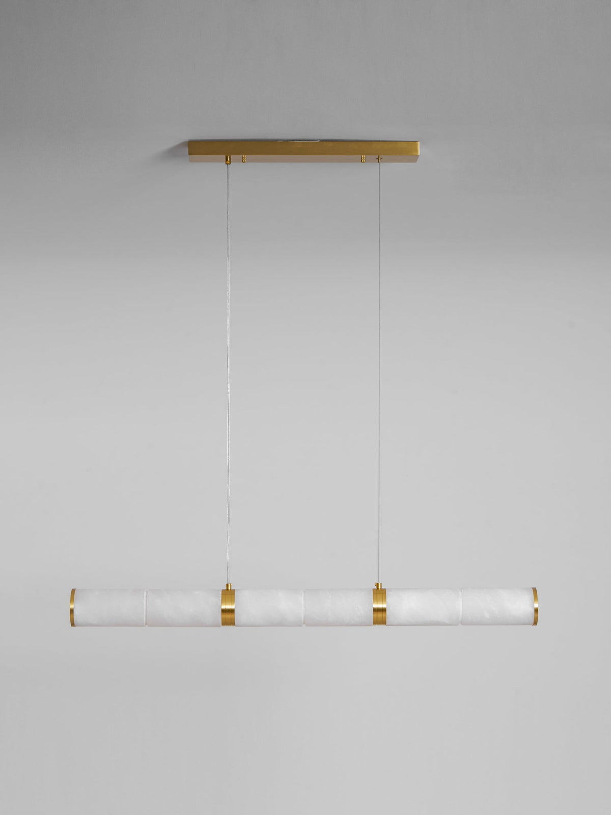 Alabaster Beam Linear Pendant Light in Brass for Modern Interiors