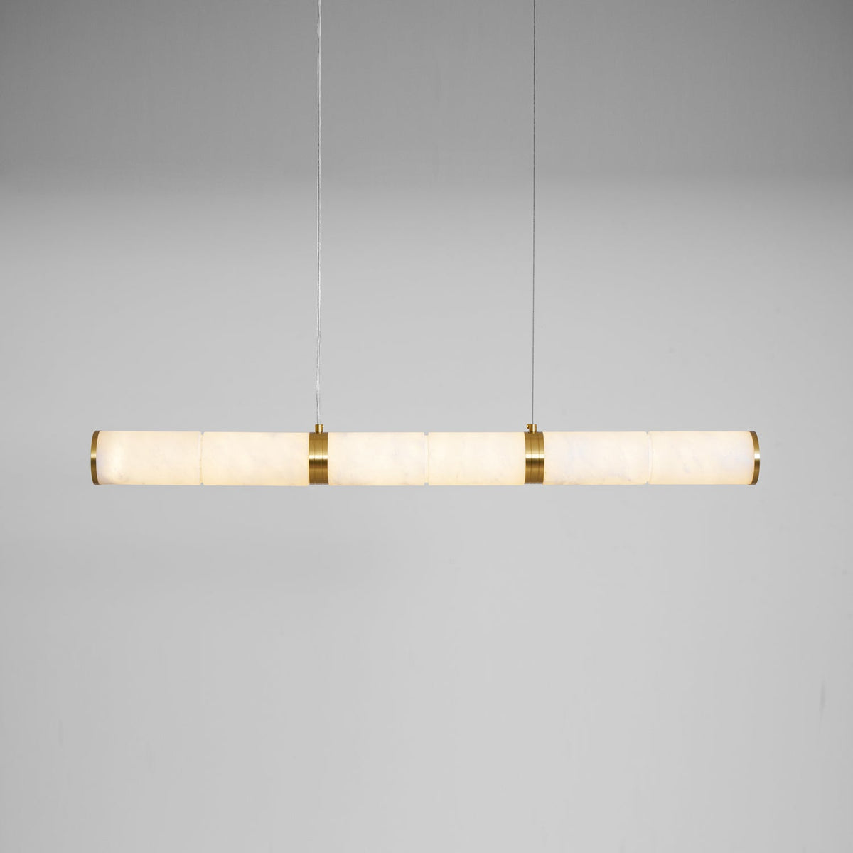 Alabaster Beam Linear Pendant Light in Brass for Modern Interiors