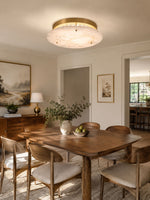 Alabaster Disc Ceiling Light in Brass | Flush Mount LED Lamp