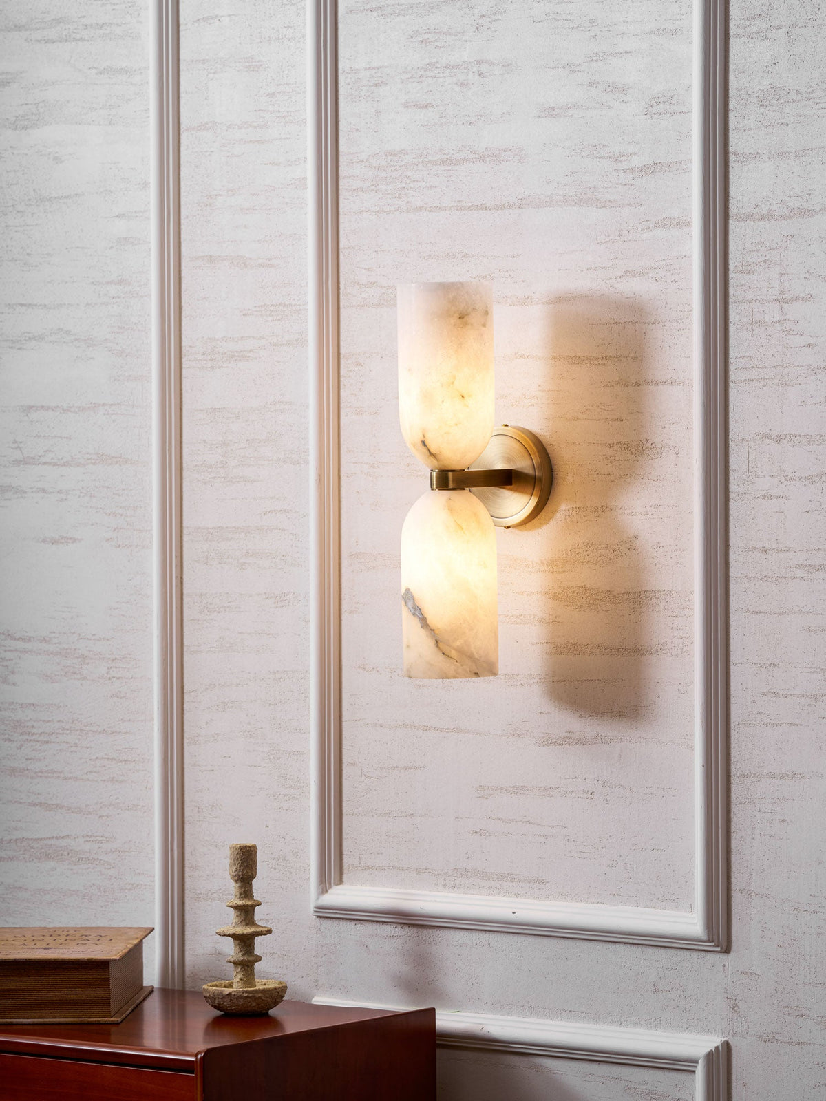 Alabaster Nexus Wall Sconce — Handcrafted Spanish Stone Up-Down Light